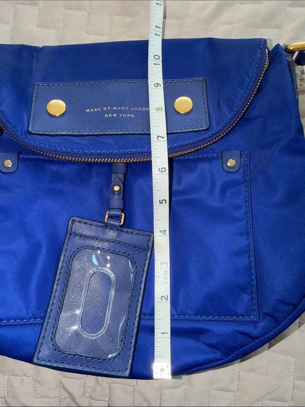 Marc by Marc Jacobs Royal Blue Nylon Crossbody with Gold Hardware